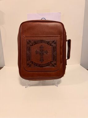 NWOT MYTHGIFT Leather Bible Cover Bag with Embossed Cross